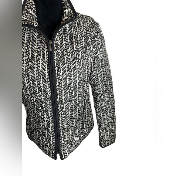 LANDS END PRINTED QUILTED PRIMA LOFT ZIP WINTER COLD WEATHER COAT WOMENS SIZE M - Picture 4 of 9